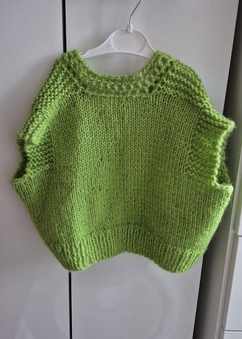 Kız Çocuk Yeşil Örgü Bolero - Görsel 3