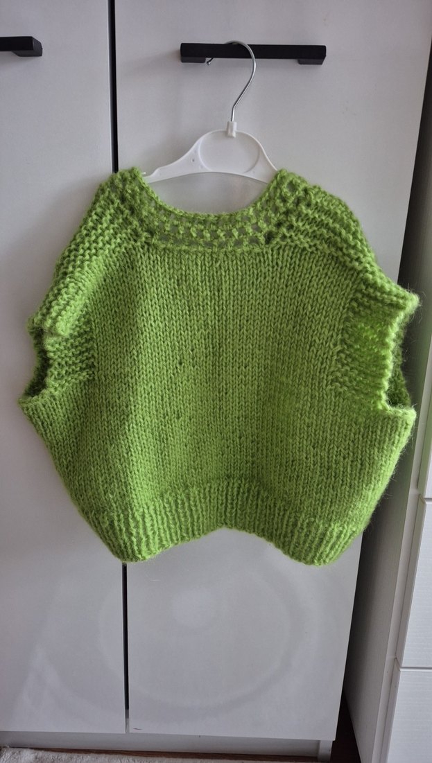 Kız Çocuk Yeşil Örgü Bolero - Görsel 3