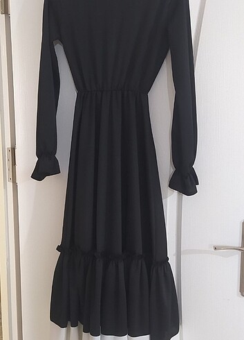 Eliza moda eteği volanlı elbise