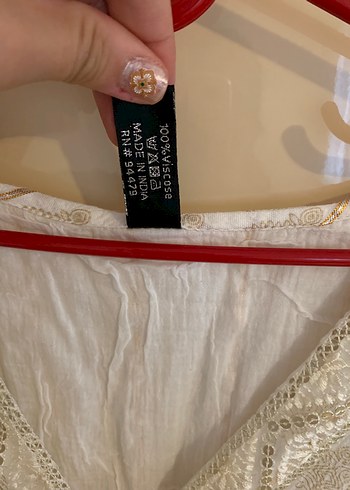 Diğer Beyaz Nakışlı Bohem Uzun Elbise