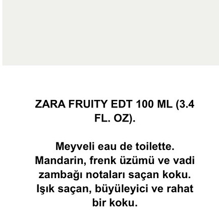 Zara fruity 100 ml parfüm