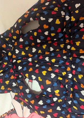 Kız Çocuk Renkli Kapüşonlu Fermuarlı yelek - Görsel 4