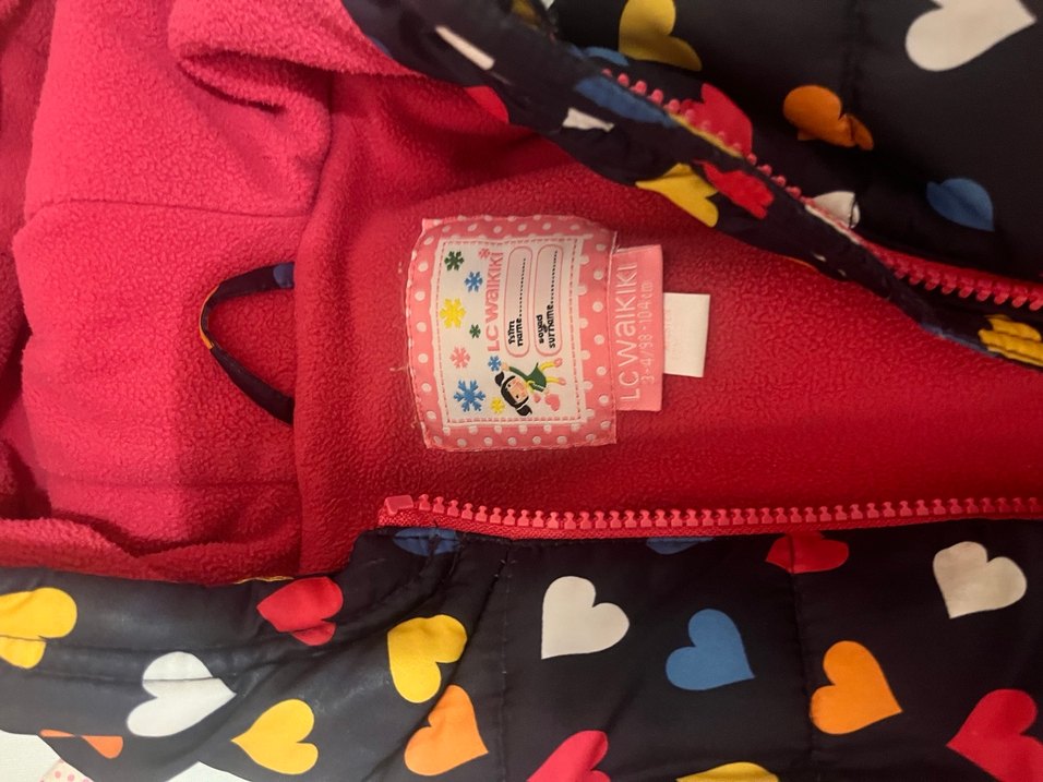 Kız Çocuk Renkli Kapüşonlu Fermuarlı yelek - Görsel 2