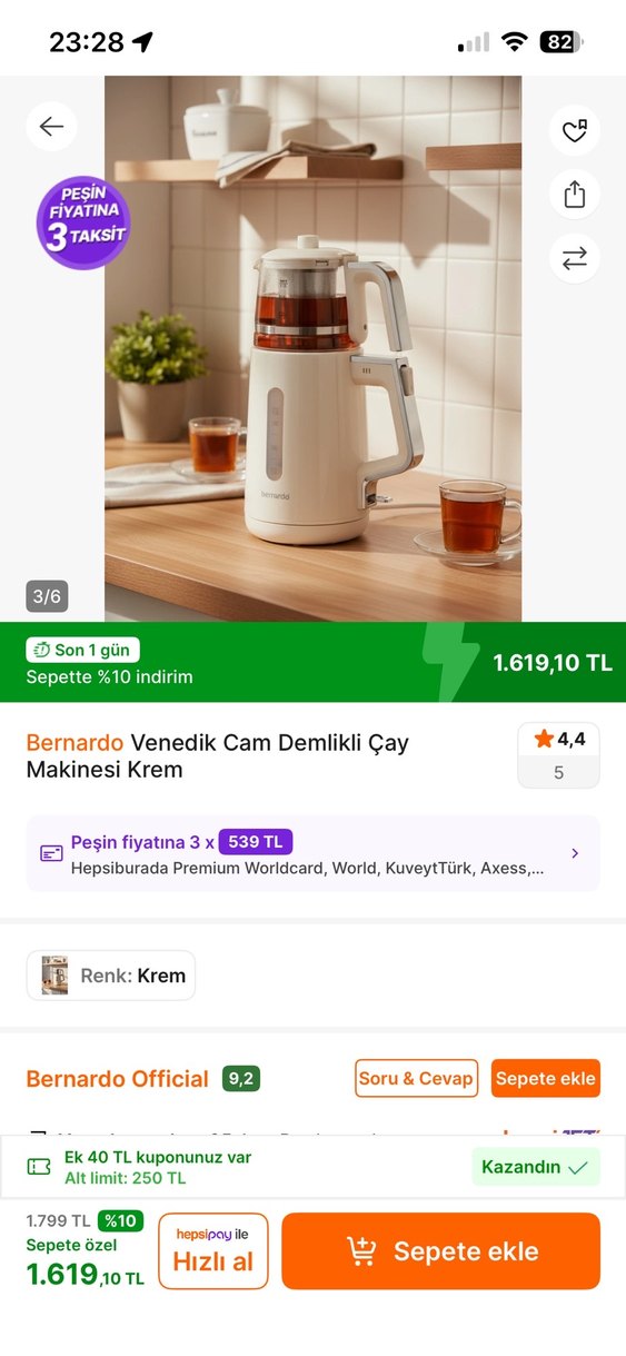 Beyaz ve Gri Çay Makinesi - Görsel 4