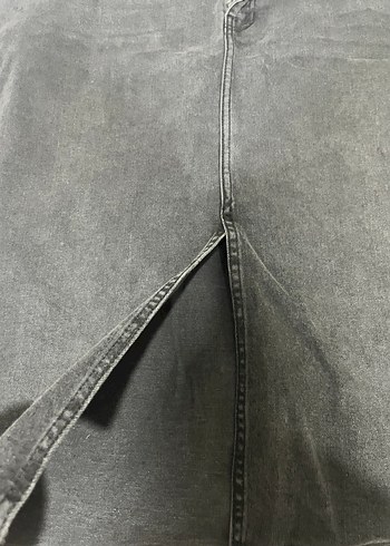 Kadın Gri Midi Kot Etek - Görsel 4