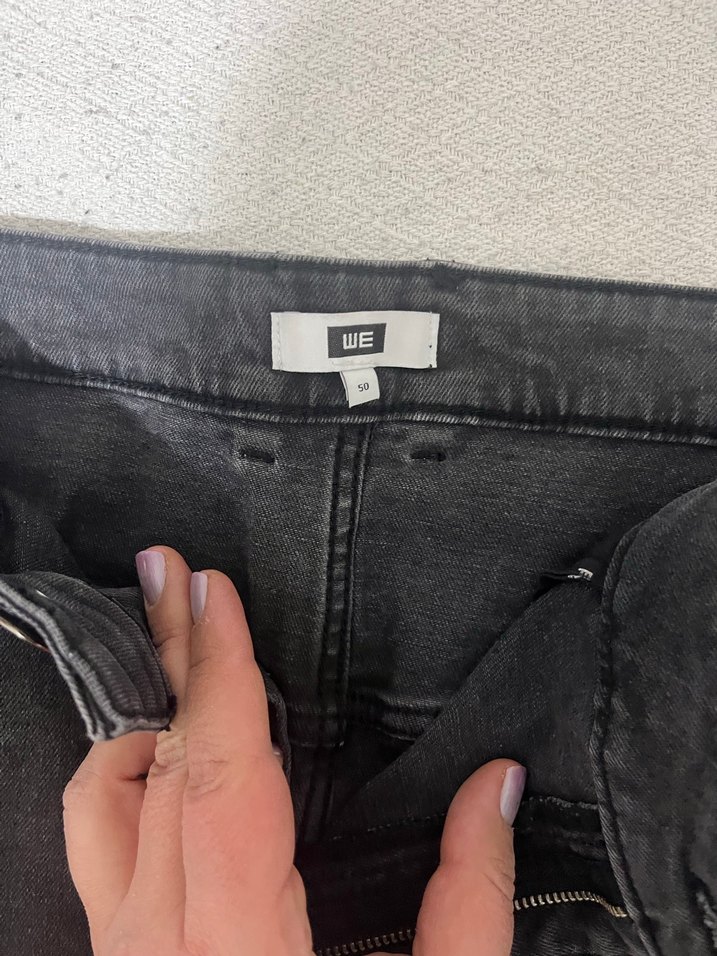 Kadın Gri Midi Kot Etek - Görsel 3