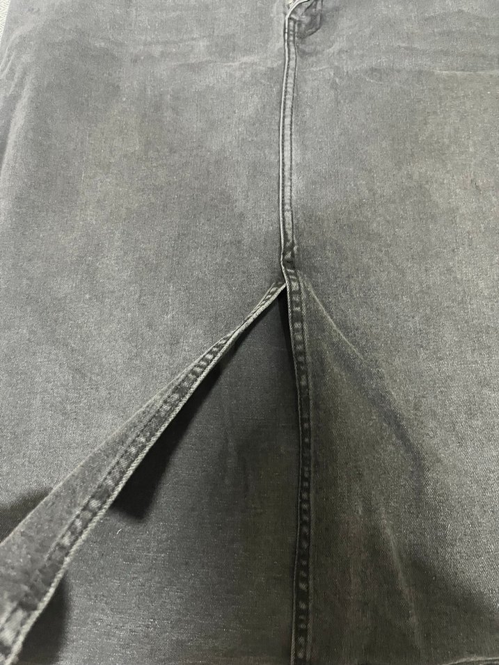 Kadın Gri Midi Kot Etek - Görsel 4