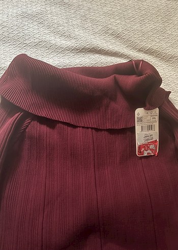 Bordo Pliseli Uzun Kollu Uzun Elbise - Görsel 3