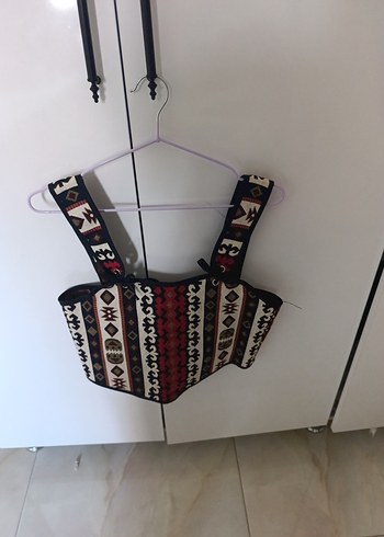 Diğer Burgundy Bohem Desenli Askılı Büstiyer