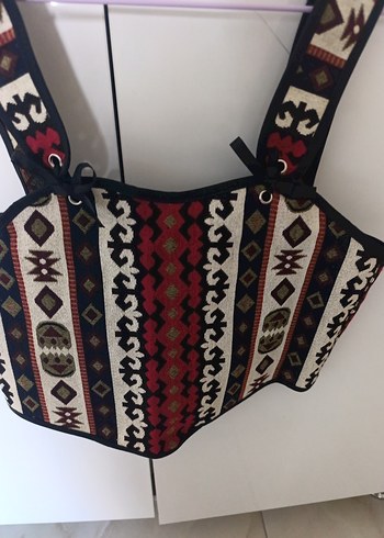Burgundy Bohem Desenli Askılı Büstiyer