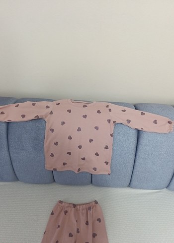 Pembe Kalp Desenli Bebek Kız Takım - Görsel 3