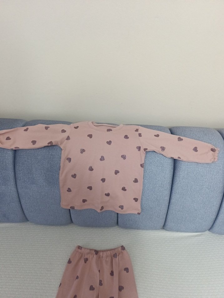 Pembe Kalp Desenli Bebek Kız Takım - Görsel 3