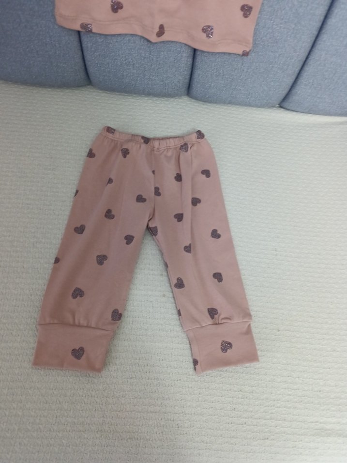 Pembe Kalp Desenli Bebek Kız Takım - Görsel 2