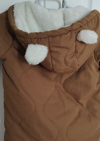 Astronot Kahverengi Fermuarlı Bebek Tulumu 2-3 yaş - Görsel 4