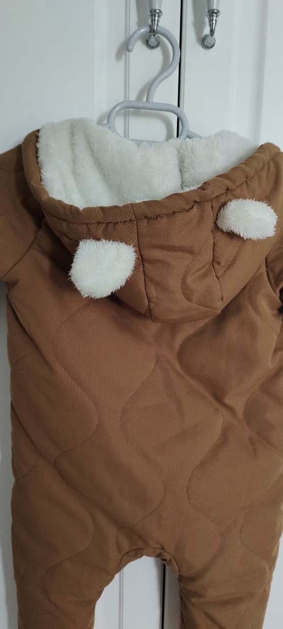 Astronot Kahverengi Fermuarlı Bebek Tulumu 2-3 yaş - Görsel 4