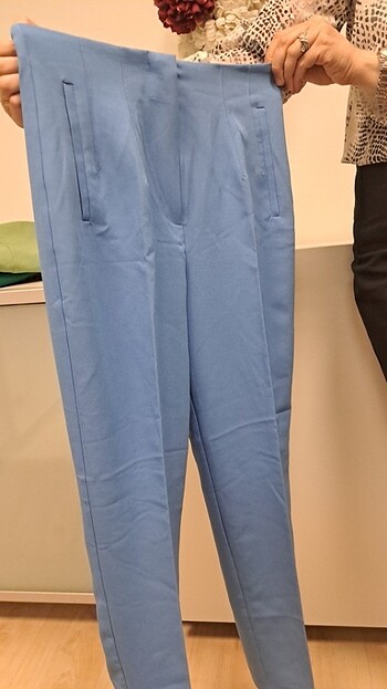 Zara model pensli kumaş pantolon 
