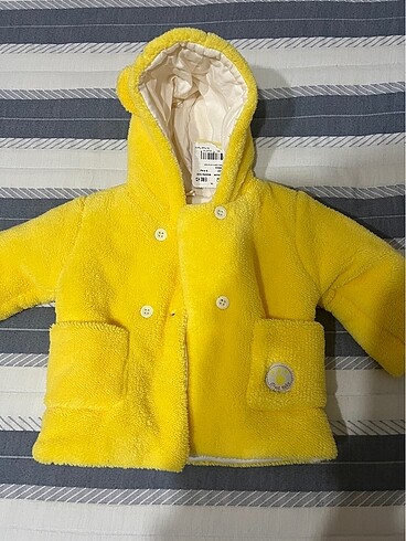 sarı renk bebek peluş mont