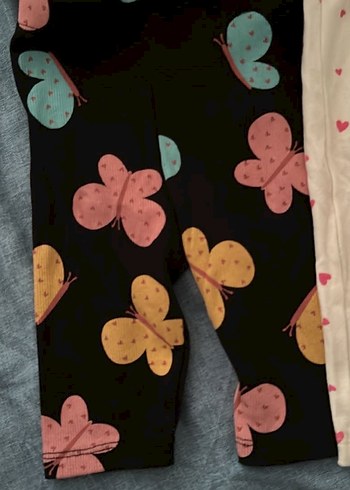 Kız Çocuk Pamuklu Elastik Bel Tayt Seti - Görsel 5