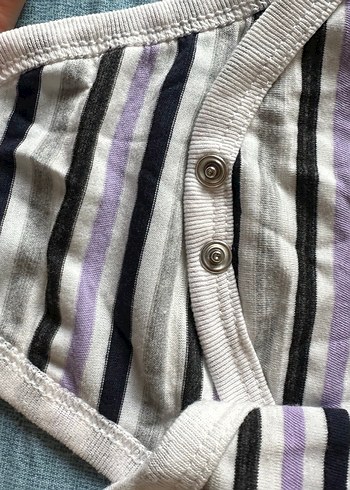 Çizgili, Askısız Bebek Kız Body - Görsel 4