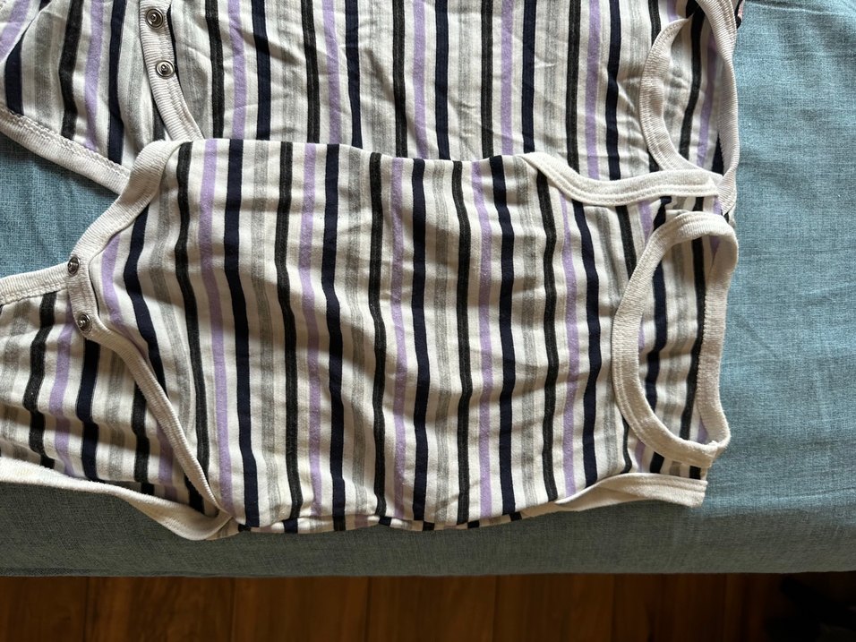 Çizgili, Askısız Bebek Kız Body - Görsel 2