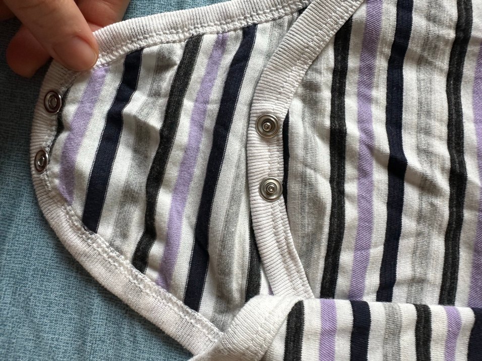 Çizgili, Askısız Bebek Kız Body - Görsel 4