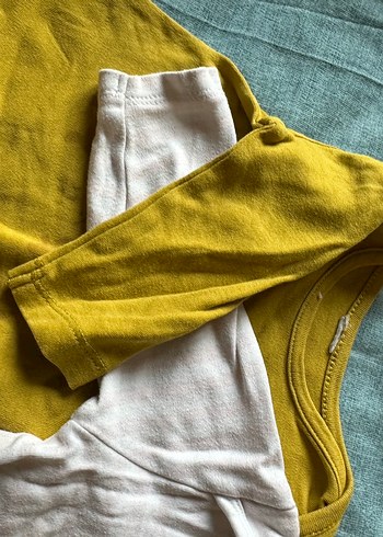 Beyaz V Yaka Kolsuz Bebek Kız Body - Görsel 5