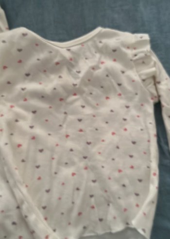 Uzun Kollu, V Yaka Fırfırlı Bebek Body - Görsel 2