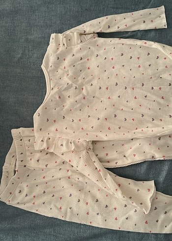 Uzun Kollu, V Yaka Fırfırlı Bebek Body - Görsel 5