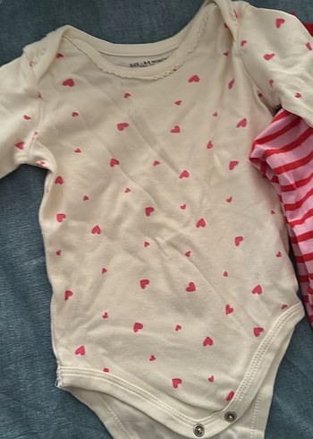 Uzun Kollu Kırmızı Çizgili Bebek Body - Görsel 2