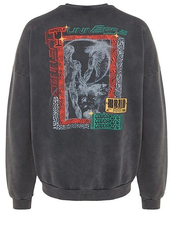 antrasit erkek Sweatshirt Uzun Kollu Bisiklet Yaka - Görsel 3