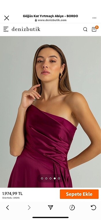 Alfabeta Straplez bordo gece elbisesi