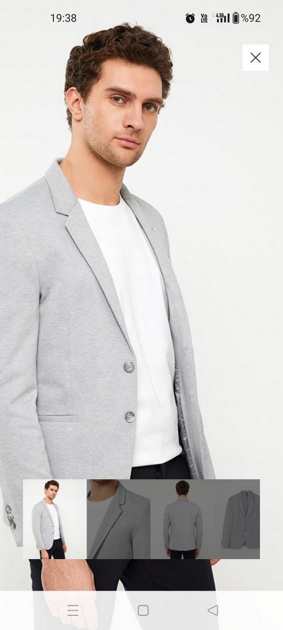 Gri Erkek Düğmeli Ceket - Görsel 3