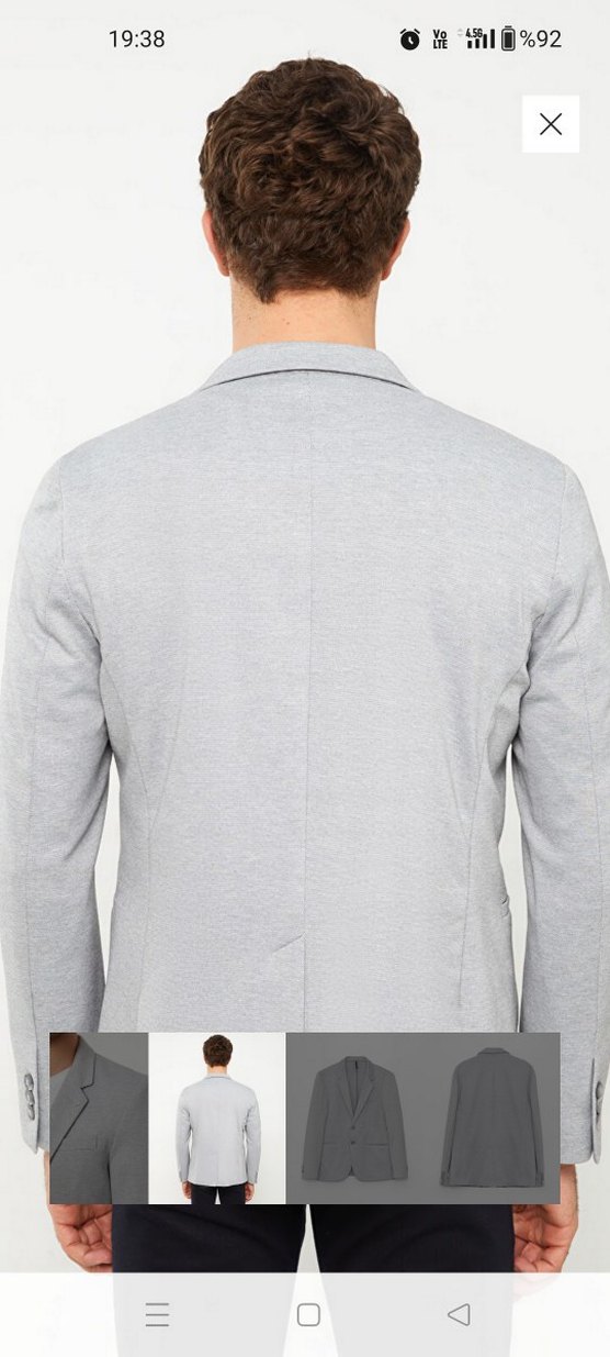 Gri Erkek Düğmeli Ceket - Görsel 2