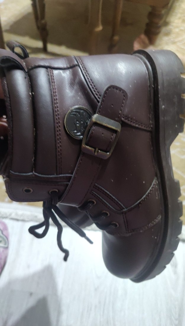 Kahverengi Deri Tokalı Erkek Çocuk Biker Bot - Görsel 2