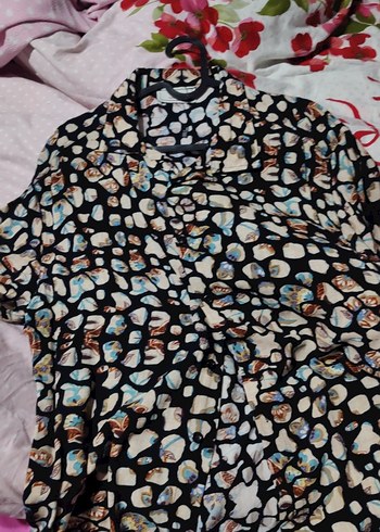 Kadın Çok Renkli Uzun Kolay Kesim Gömlek - Görsel 2