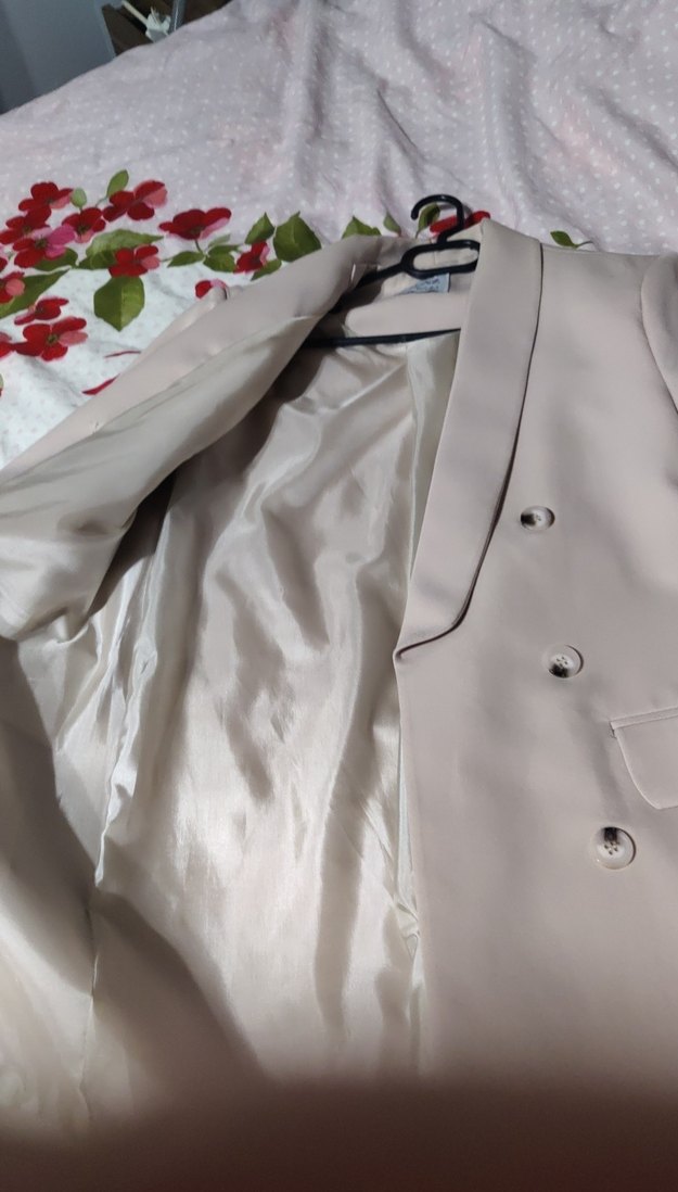 Bej Düğmeli  Kadın Blazer Ceket - Görsel 3