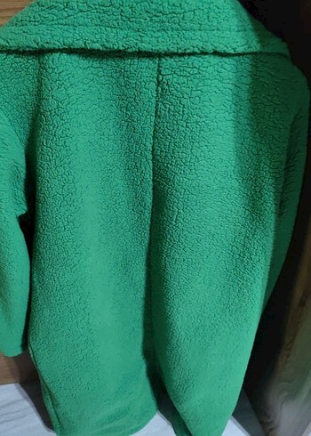 Kadın Yeşil Kısa Peluş Kaban - Görsel 3