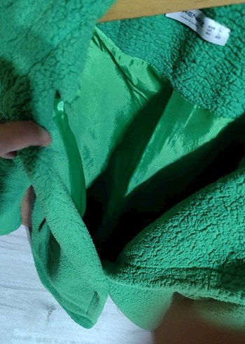 Kadın Yeşil Kısa Peluş Kaban - Görsel 2