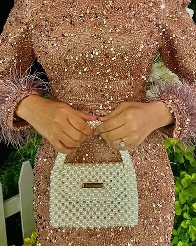 Beden İnci Taş Model Kadın El Çantası