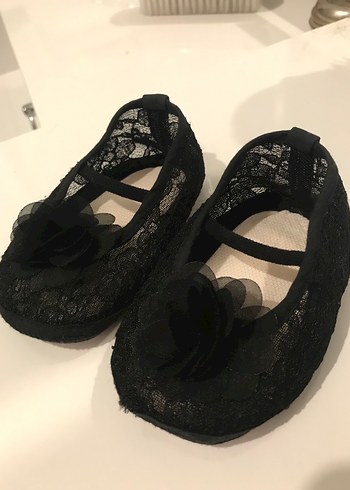 Kız Çocuk Siyah Dantel Babet Ayakkabı - Görsel 2