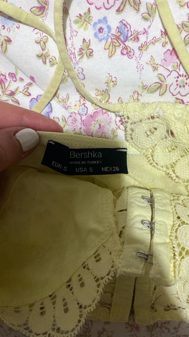 Sarı Dantel Detaylı Straplez Büstiyer - Görsel 3