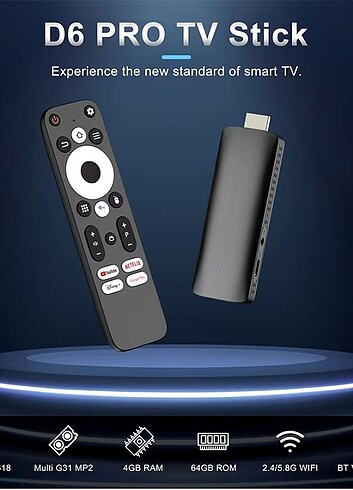 Tv STİCK 4 GB RAM 64 GB HAFIZA 