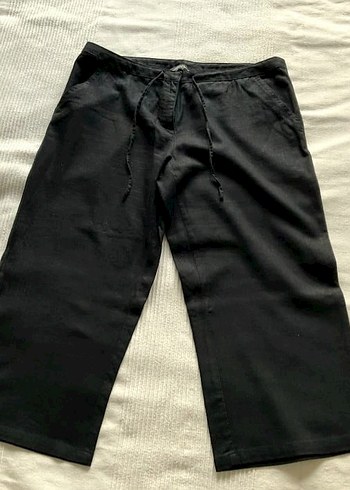 Dorothy Perkins Dorothy Perkins Kadın Siyah Keten Diz Altı Pantolon