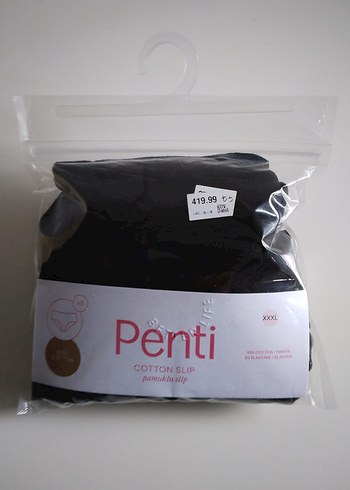 Penti Siyah Pamuklu XXXL 3 adet Kilot
