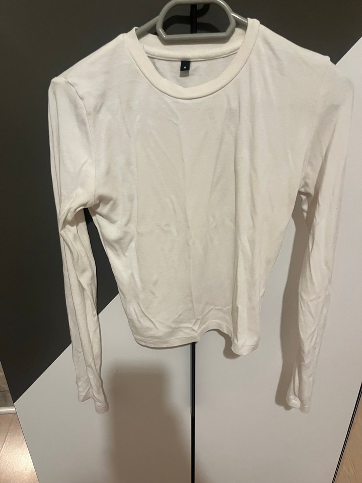 Uzun Kollu Beyaz Kadın Tişört - Görsel 2