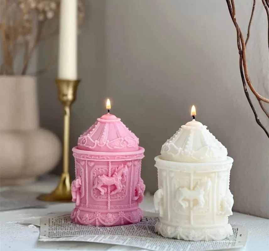 Yeşil Pastel Dönme Dolap Biblo sabun veya mum - Görsel 2