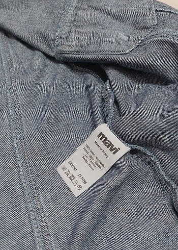 m Beden Kadın Mavi Denim Ceket, Düğmeli, Normal Boy