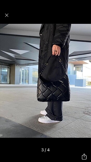 Kapitone desenli el ve omuz çantası