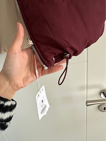 m Beden bordo Renk Bershka Çift Taraflı Yelek