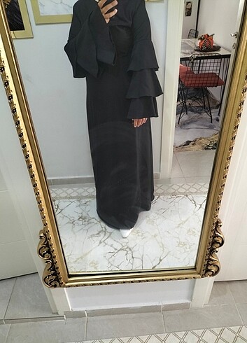 42 Beden Siyah krep elbise